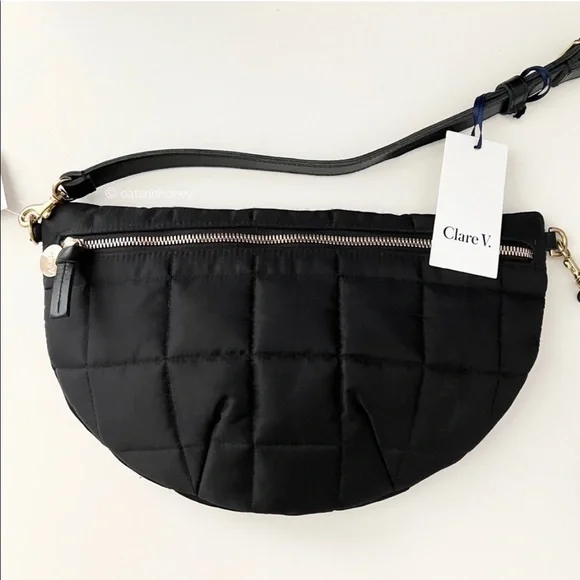 Clare V. Black Quilted Convertible Fanny Pack Crossbody Bag - Picture 7 of 7